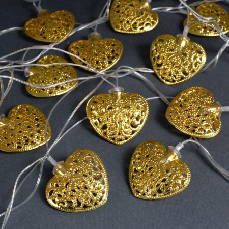 Garland “thread” 4 m with nozzles “heart”, IP20, transparent thread, 20 LED, warm white glow, 8 modes, 220 V-1