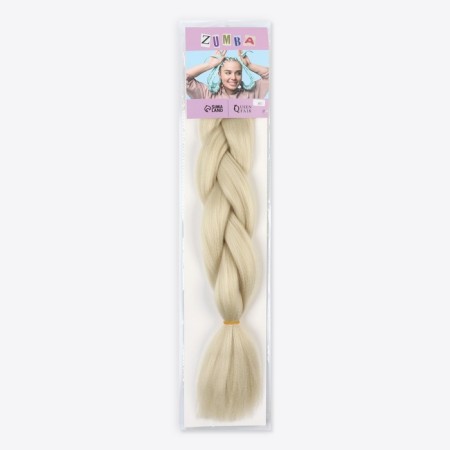 Zumba Kanecalon is monophonic, corrugated, 60 cm, 100 g, blond color (#ay11)-7
