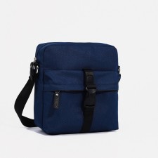 Male bag over the shoulder, textura, textiles, blue color
