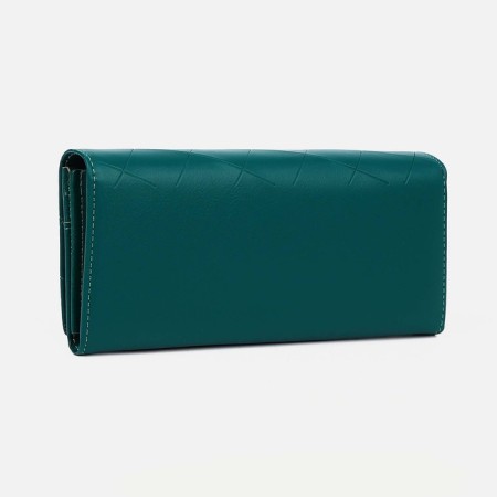 Women's wallet on magnets, green color-1