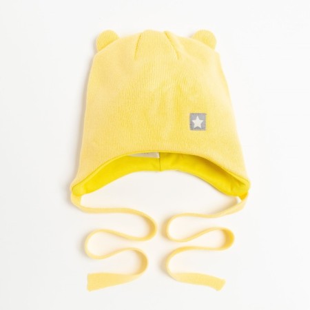 Baby hat, yellow color/ears, size 46-50-1