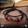 Bracelet Leather "Style" Heart, Black-red color, D = 7 cm