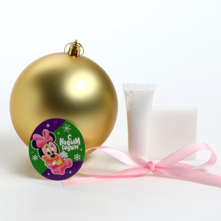 Christmas ball with a handle of a handle for the New Year “Minnie Mouse”, a gold, a set for creativity-2