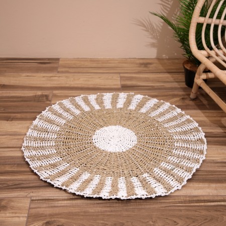 Wicker rug round 80 cm