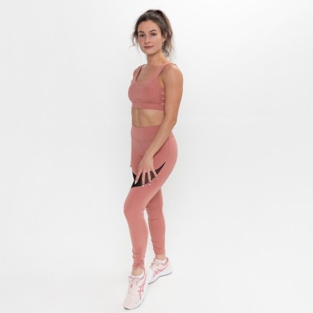 Female sports leggings, pink/black color, size 46 (m)-3