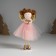 Interior doll "Angel in a pink dress with wings and heart" 4x7x14 cm