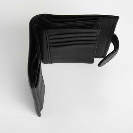 Male purse on 3 in 1 button, department for car documents, passports, black color-4