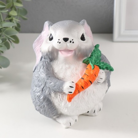 The piggy bank "Rabbit with carrots", 12 cm-1