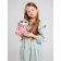 Soft toy "Bunny La Pu in the Cambinison with Crown", the color is gray, 20cm