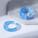 Ring set 2 pieces from acrylic "Duos", color bright blue, size 17-17.5