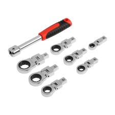 A set of fragmentation keys of the tundra, CRV, replaceable rotary heads 8 - 19 mm, 72 tooth, 8 pcs.