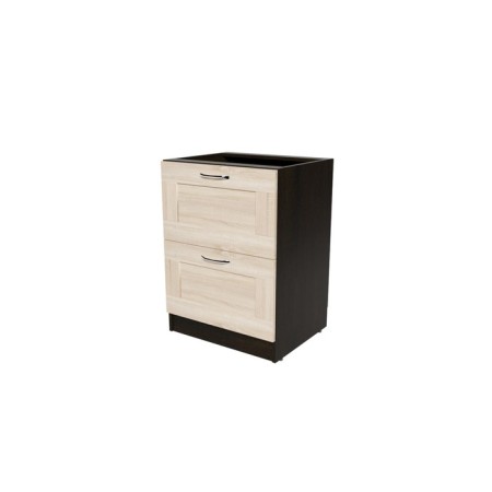 Table worker with 2 boxes, 60x45x82 cm, wenge, quado oak sonom