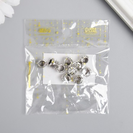 Bead for creativity Metal "God's Layer" silver 0.8x0.9 cm-2