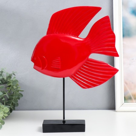 Souvenir Polystone "Fish on the stand" Red 6.8x29x38.5 cm