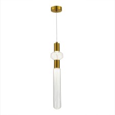 Suspension lamp ST LUCE. SL6117.203.02. Tacche. 2x3 watts, LED, 3000K, 480 LM, 10x10x63.3 cm, brass color