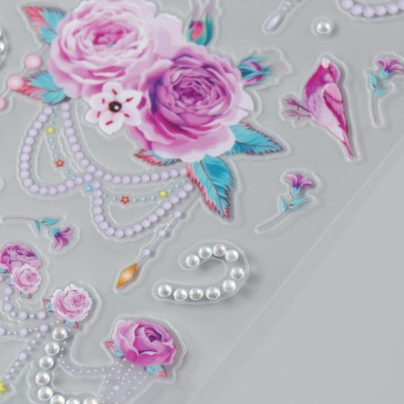 Plot sticker "Rose and beads" mix 26.4x10.4 cm-3
