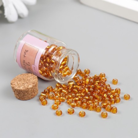6/0 round beads in the bottle "Bronze-brown" transparent-color 20 g-2