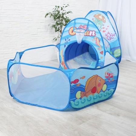 Set of children's game tent + tunnel + dry pool "Ocean", 6 × 53 × 53 cm-4