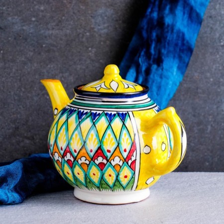 Rishtan ceramics "Patterns", 1000 ml, yellow-1