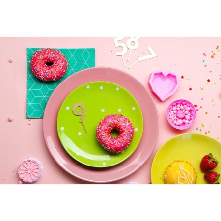 Board ceramic dessert shade "Green peas", d = 19 cm, green color-5