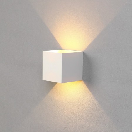 Facade lamp "Cube", FSD-063, 6 W, 3000K, Regulation. Ray, IP65, 220 V, plastic, white 1008423-1