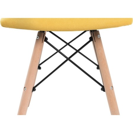 Stool Ben array of beech/metal/fabric, natural/yellow 40x40x44 cm-5