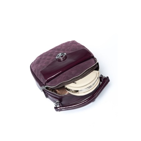Women's backpack, natural suede, ludor purple, 23x10x23 cm-4