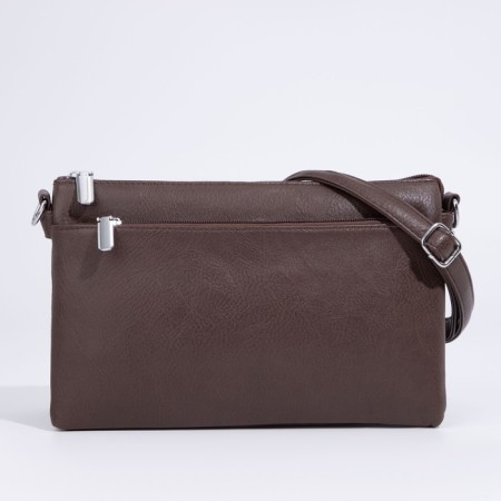 Cross-Bodi Bag on a zipper, brown color