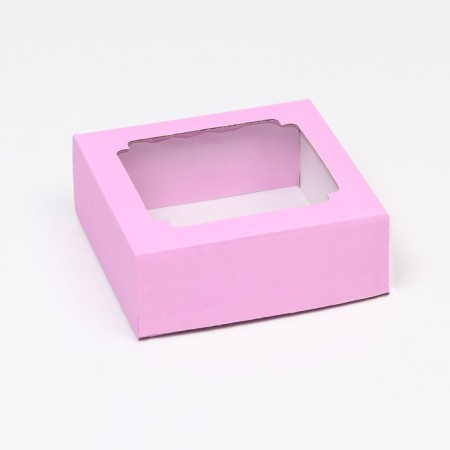 Box the team, cover is, with a window, lilac, 14.5 x 14.5 x 6 cm