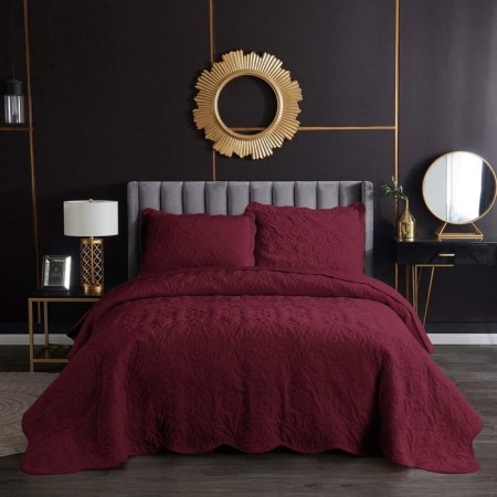 A set with a cover of "Amara", size 240x260 cm, 50x70 cm - 2 pcs, color Bordeaux