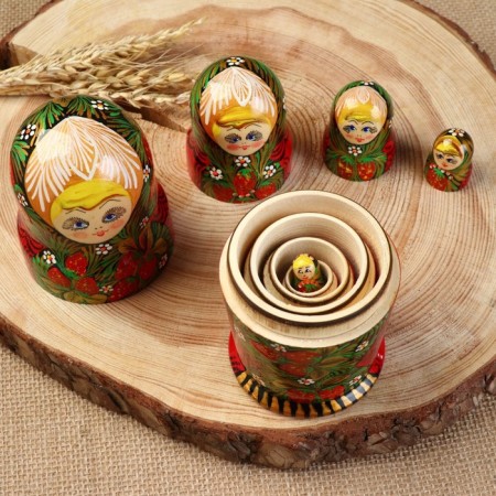 Matryoshka 5 puppet "Tatyana", Khokhloma, 14-15 cm-7