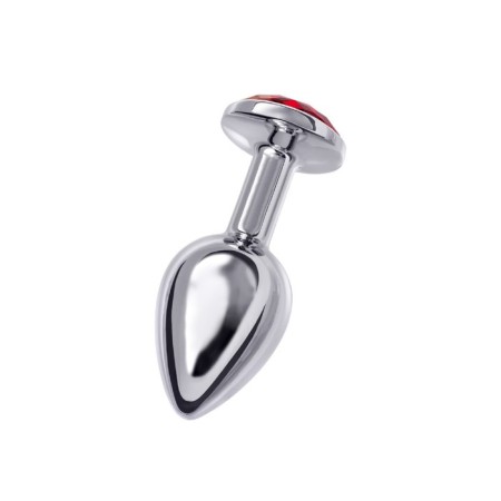 Anal plug Metal by Toyfa, silver, with a crystal, 7.5 cm, d = 3 cm-2
