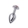 Anal plug Metal by Toyfa, silver, with a crystal, 7.5 cm, d = 3 cm