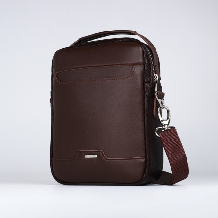 Men's bag over the shoulder, Textura, artificial leather, brown color-2