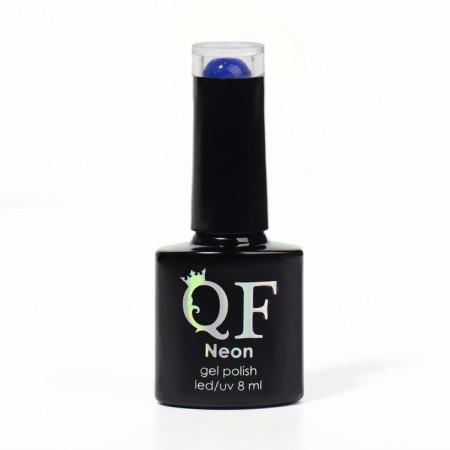 Neon nail polish gel, 3 phase, 8 ml, led/uv, blue color with sparkles (38)-6