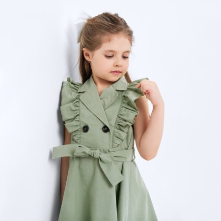 Baby Double-breasted KAFTAN, size 38 (146-152 cm), olive color-4