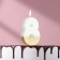 Candle in the Manhattan cake, number "8", white with gold, 5 cm