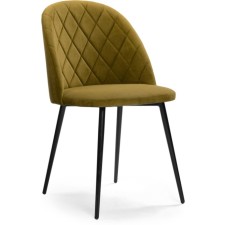 Stol on a metal frame Zest metal/velor, black/yellow 50x54x81 cm