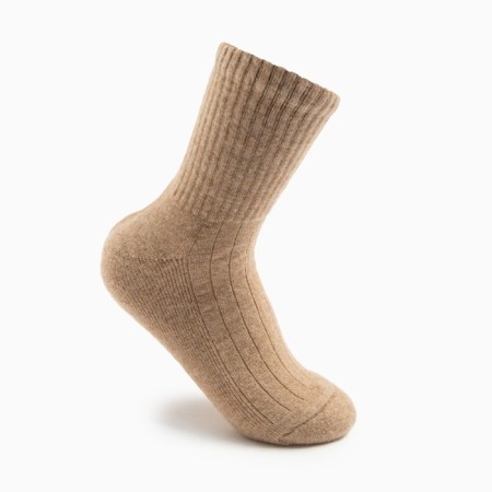 Women's socks with a camel fluff, beige color, size 38-40