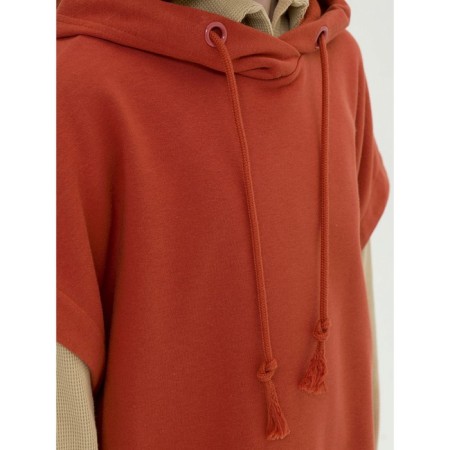 Sleeveless sweatshirt for girls Pelican, height 122 cm, Terracotta color-3