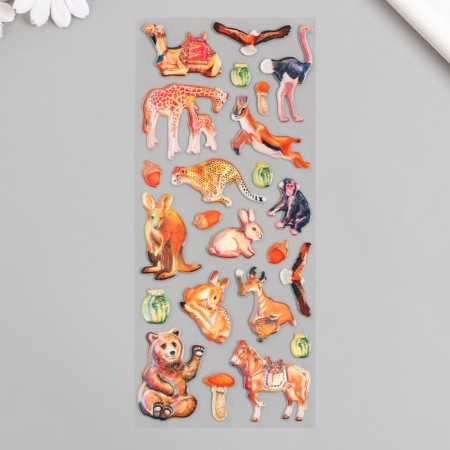 Plastic sticker "Overflow. Wild animals" 9.5x24.5 cm-1