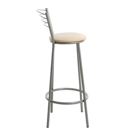 Barring stool "Tall" with a back, silver metallic/milk-2