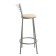 Barring stool "Tall" with a back, silver metallic/milk