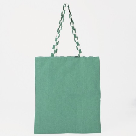 The shoper bag is bilateral, without fastening, outer pocket, green color-1