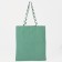 The shoper bag is bilateral, without fastening, outer pocket, green color