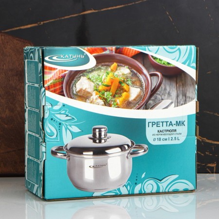 Gretta pan, 2.5 l, d = 18 cm, capsule, metal cover, induction-4