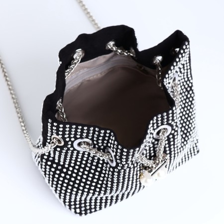 Female bag on a puff, silver color-9