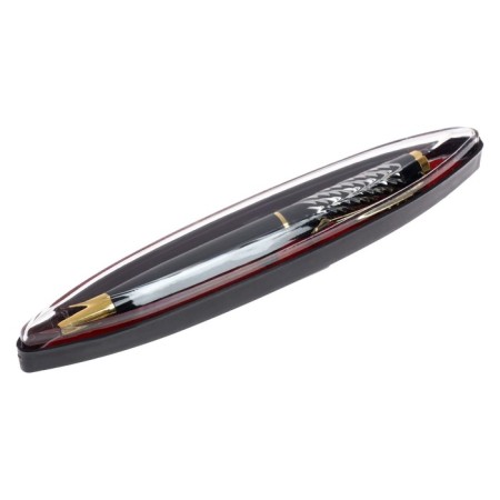 Gift handle, ball "ripples", rotary, in a plastic case, black with golden inserts-1