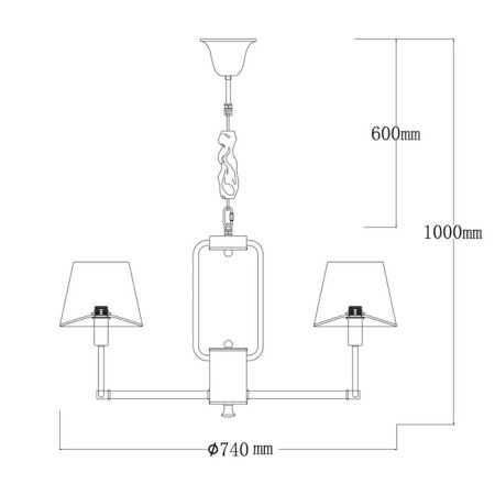 Sofia chandelier, size 74x100x74 cm, 320W 8xe14 IP 20-3