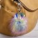 Fluffy on the ring "Rainbow ball with ears" mix 10x7x7 cm